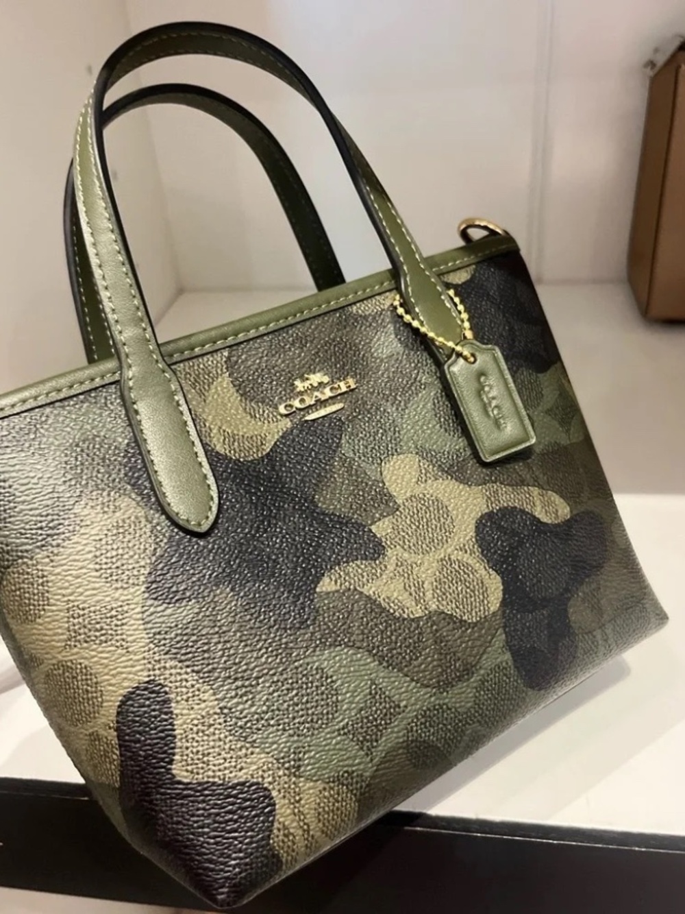 The City mini tote in camo plus the matching card case